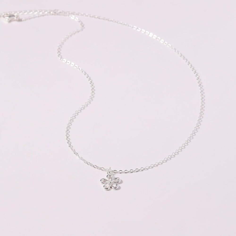 Silver Necklace for Women, 14K White Gold Plated Dainty Infinity Bead Star of Da - Picture 4 of 7